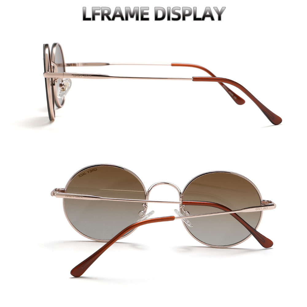 Gold Frame Double Brown Lens