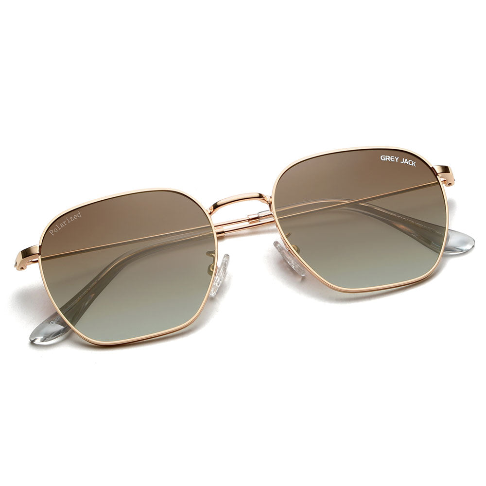 Gold Frame Double Brown Lens