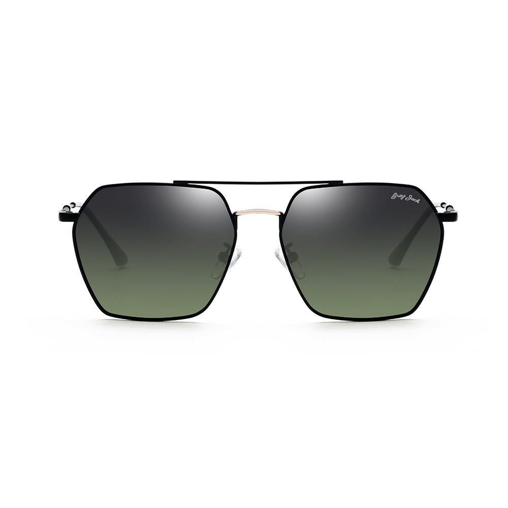 Black Gold Frame Double Green Lens