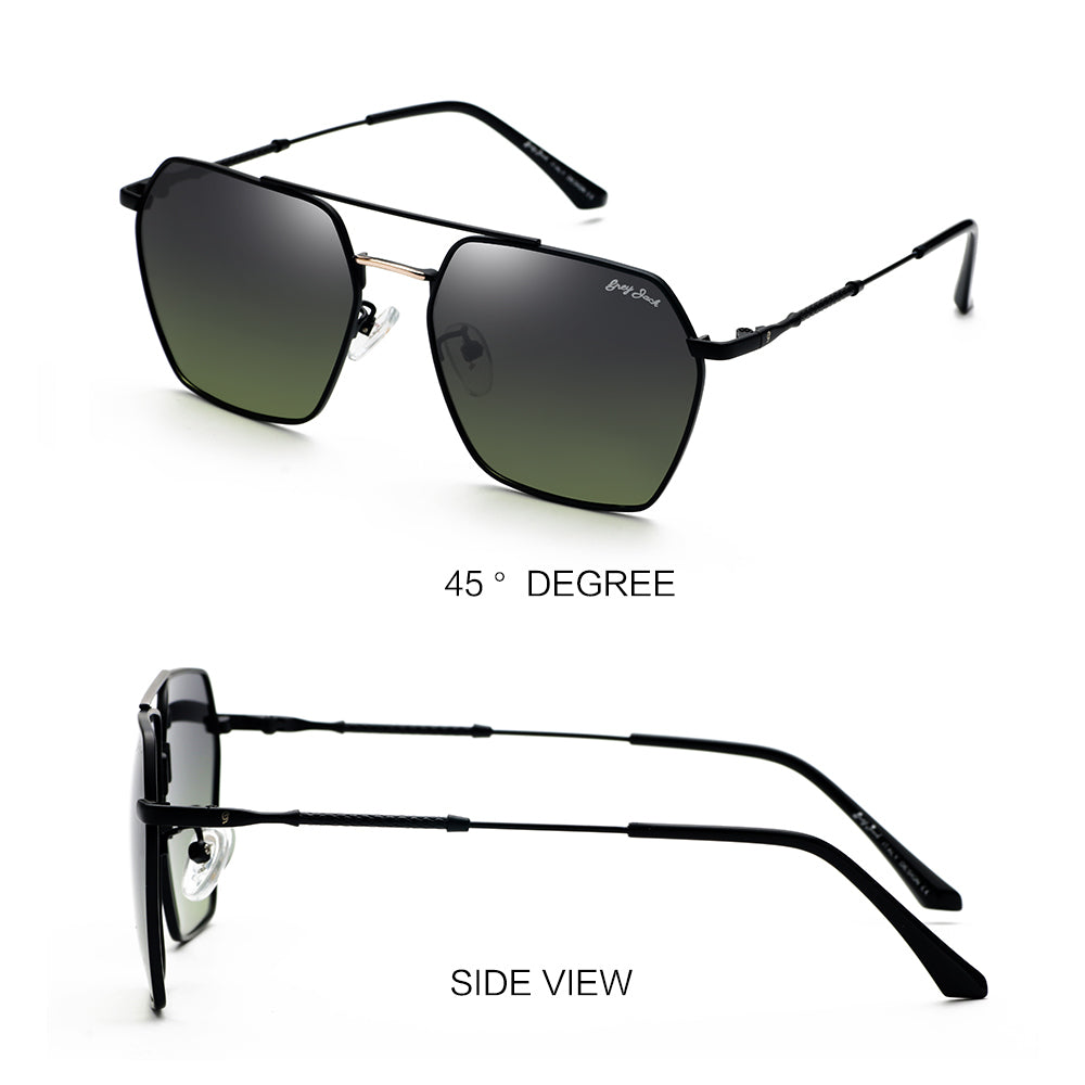 Black Gold Frame Double Green Lens