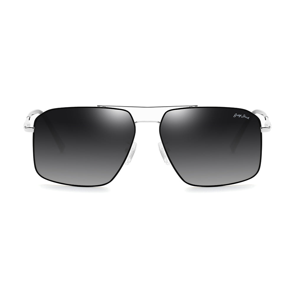 Black Silver Frame Gradient Black Lens