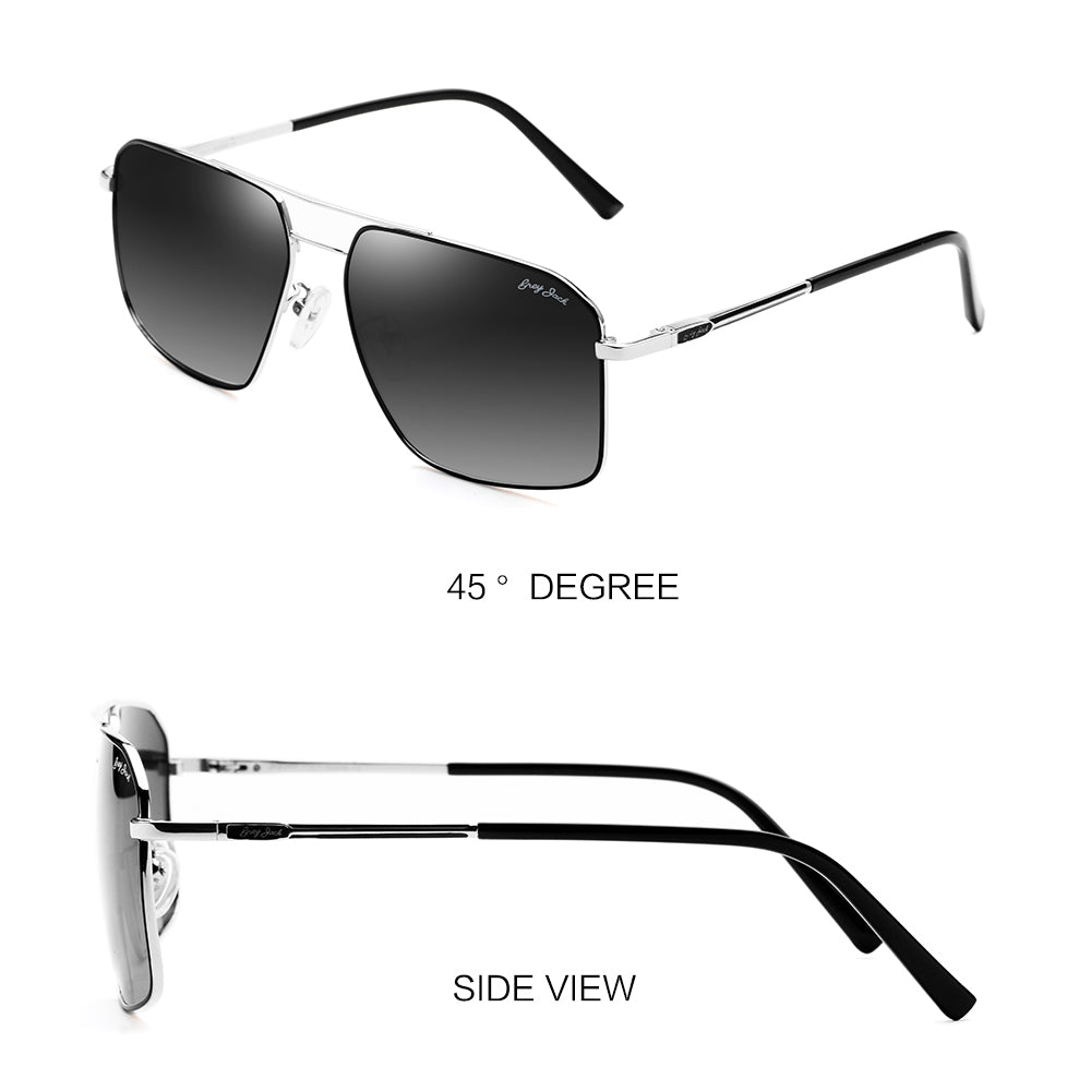 Black Silver Frame Gradient Black Lens