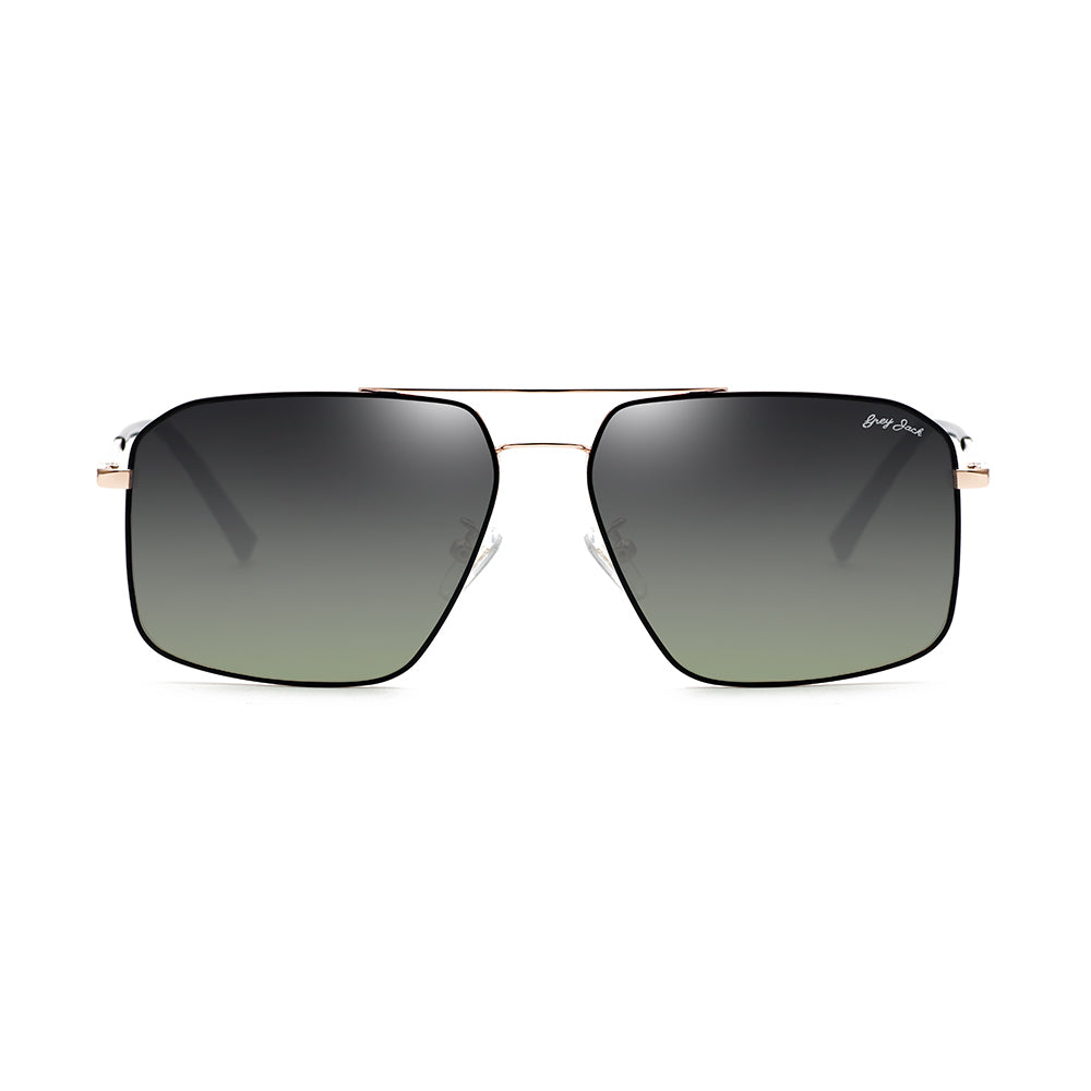 Black Golden Frame Gradient Green Lens