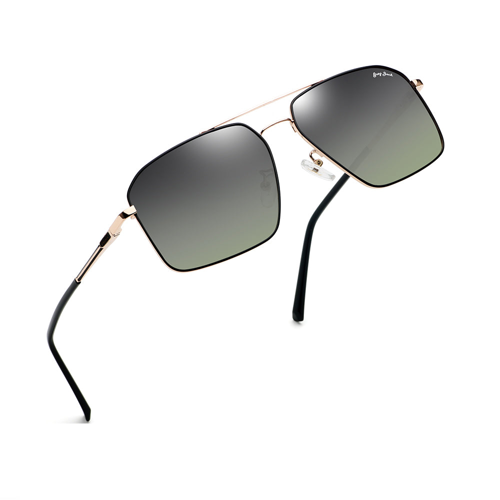 Black Golden Frame Gradient Green Lens