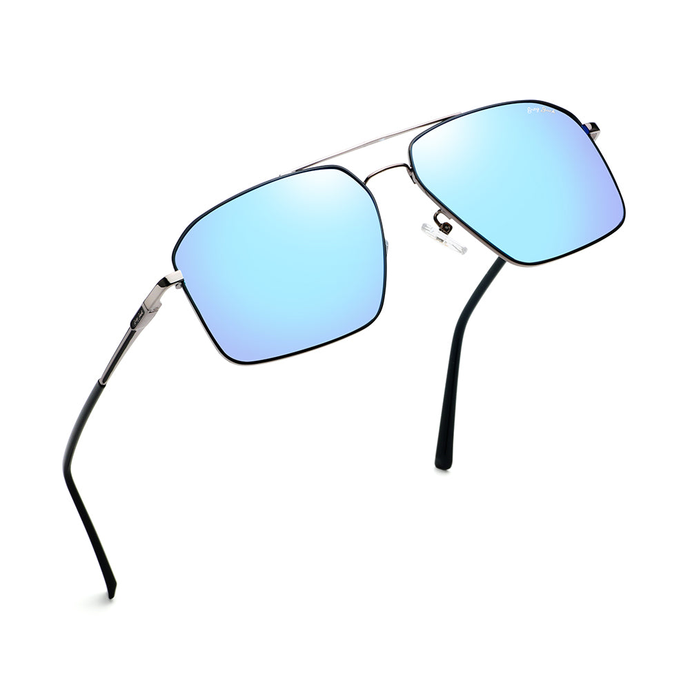 Black Silver Frame Ice Blue Lens