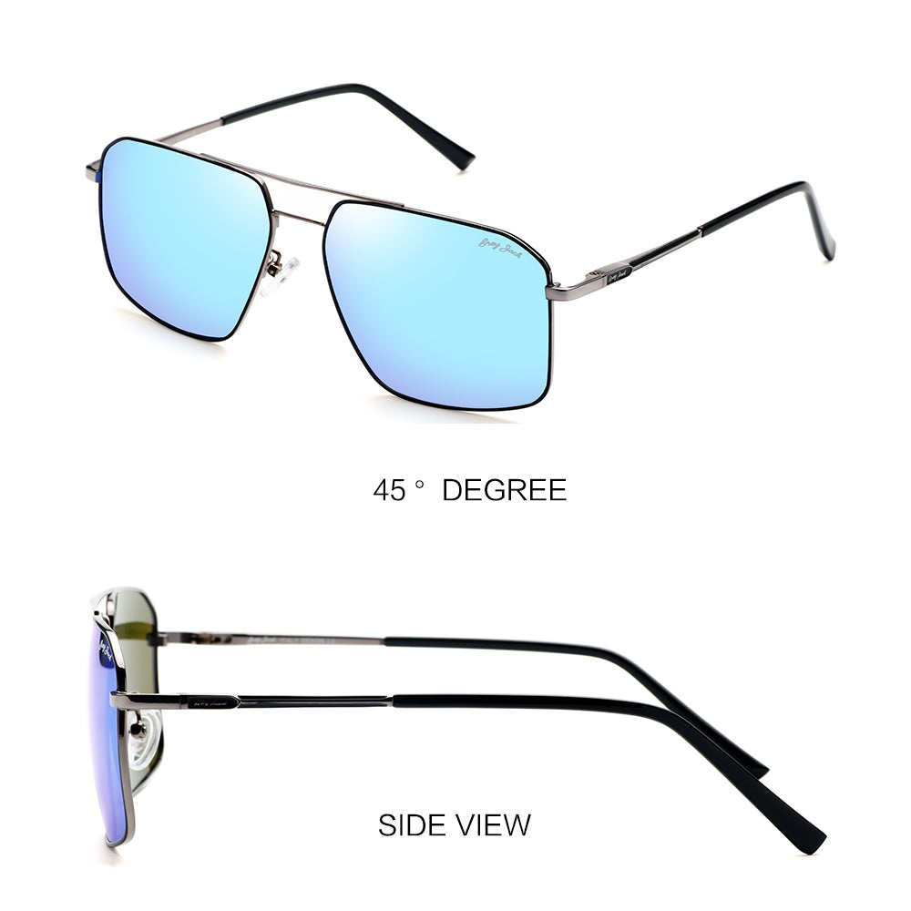 Black Silver Frame Ice Blue Lens