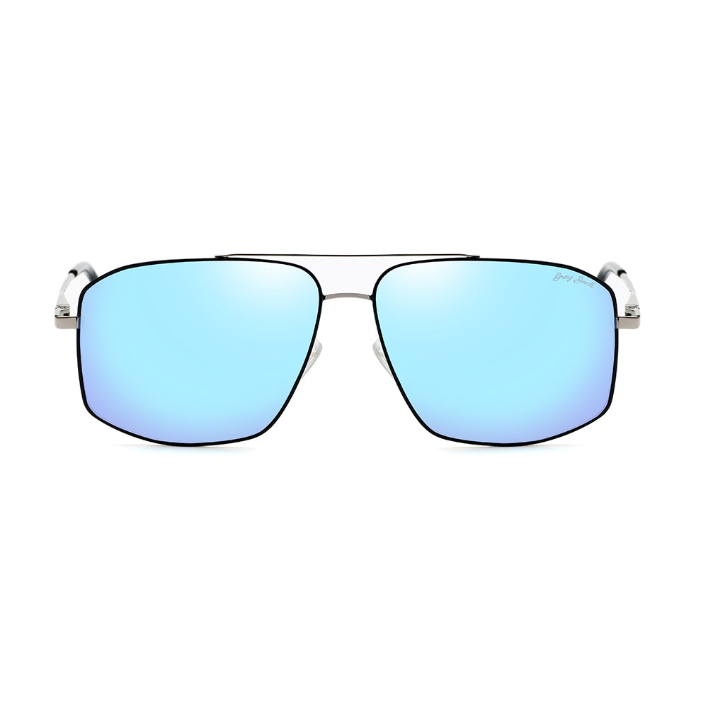 Silver Black Frame Ice Blue Lens