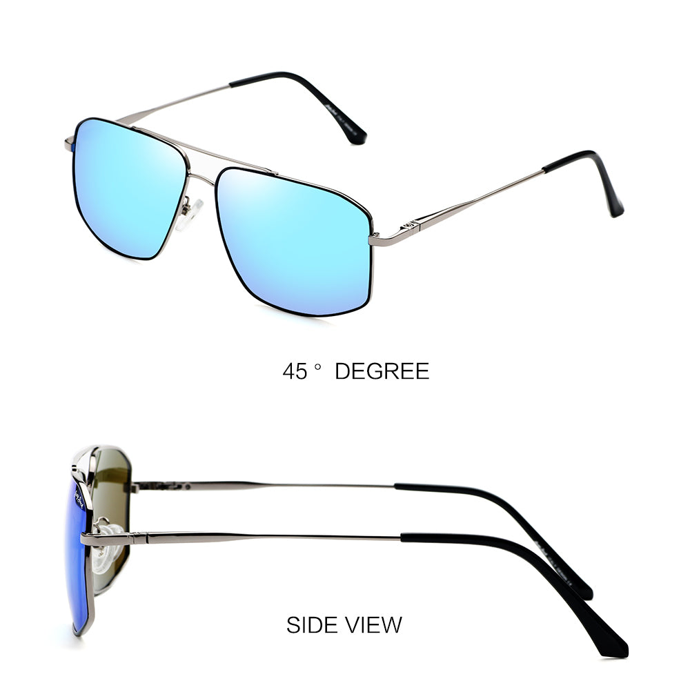 Silver Black Frame Ice Blue Lens