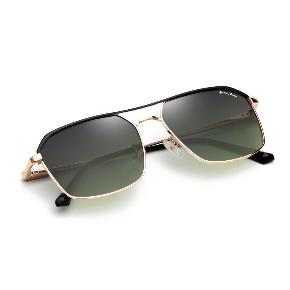 Gold Black Frame Gradient Green Lens