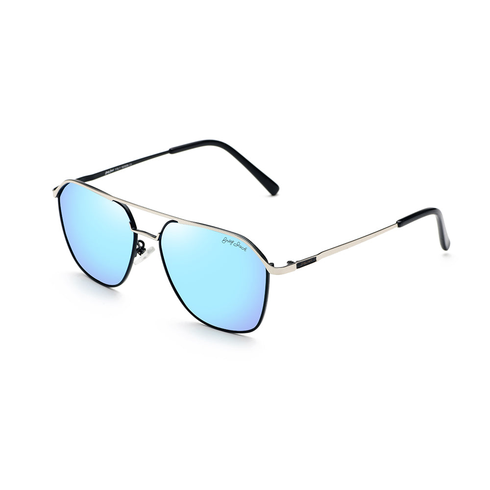 Silver Black Frame Ice Blue Lens