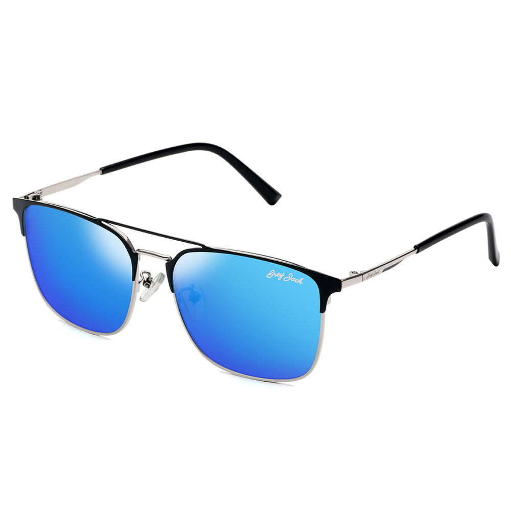 Silver Black Frame Blue Lens