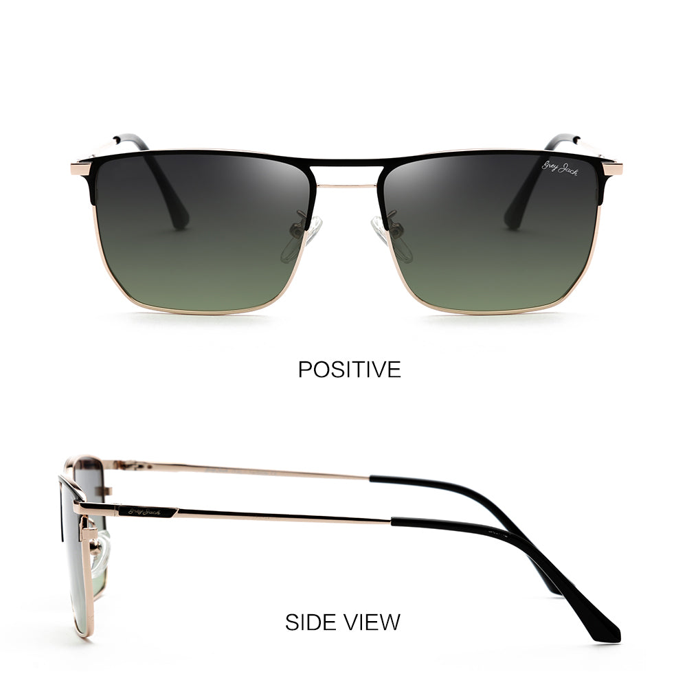 Golden Black Frame Gradient Green Lens