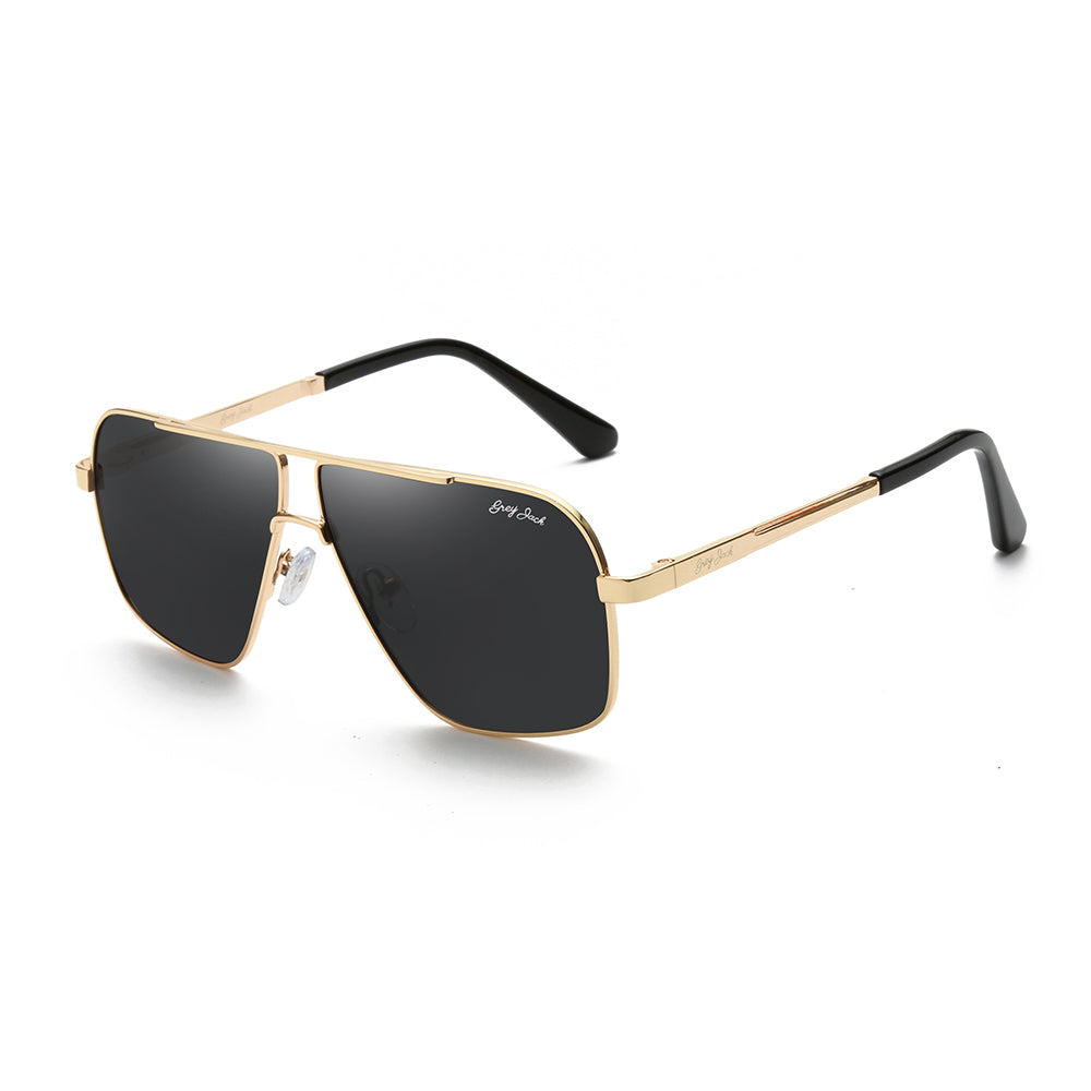 Golden Frame Black Lens