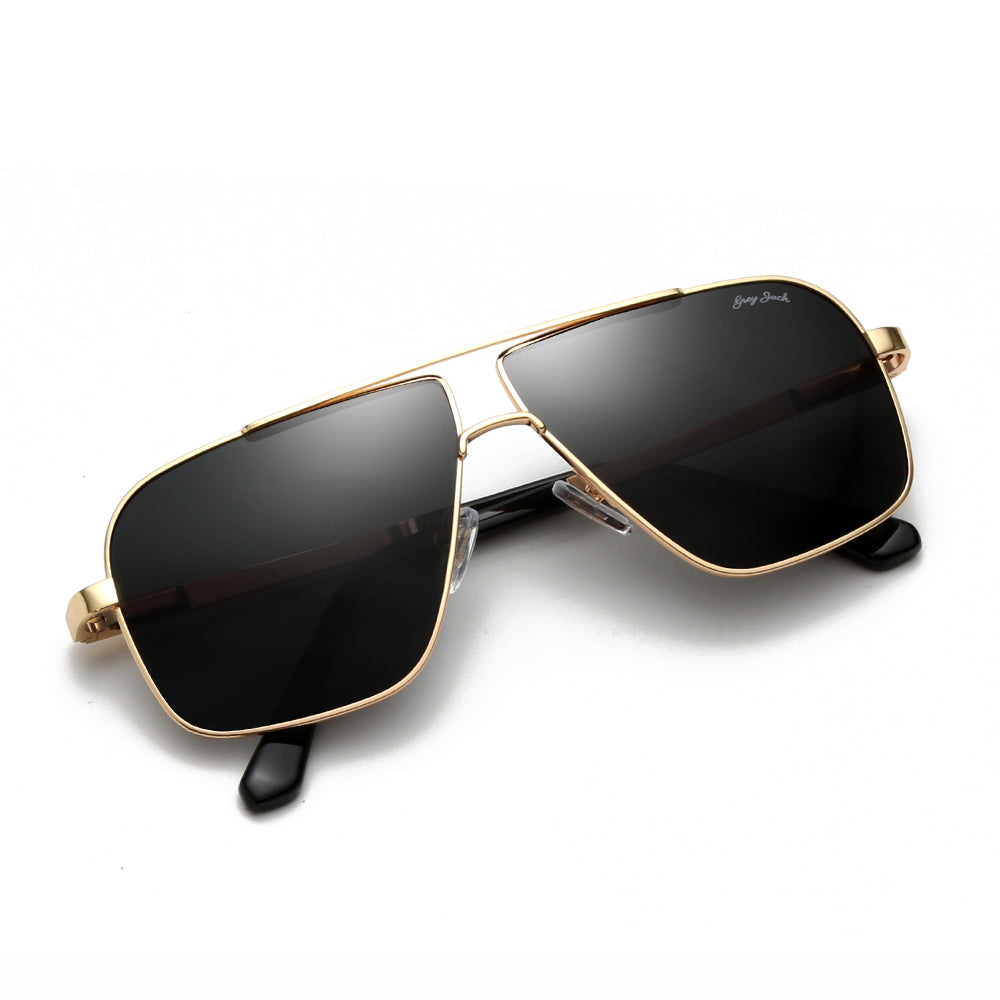 Golden Frame Black Lens