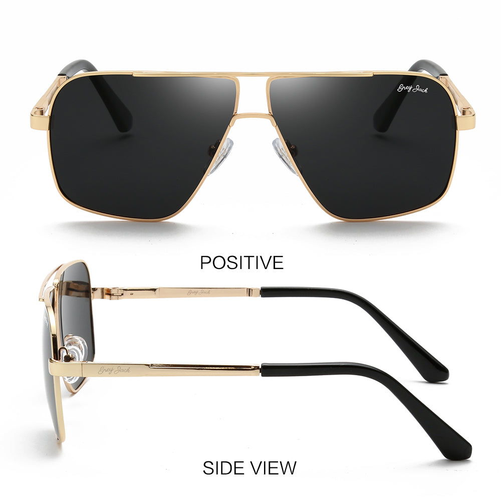 Golden Frame Black Lens