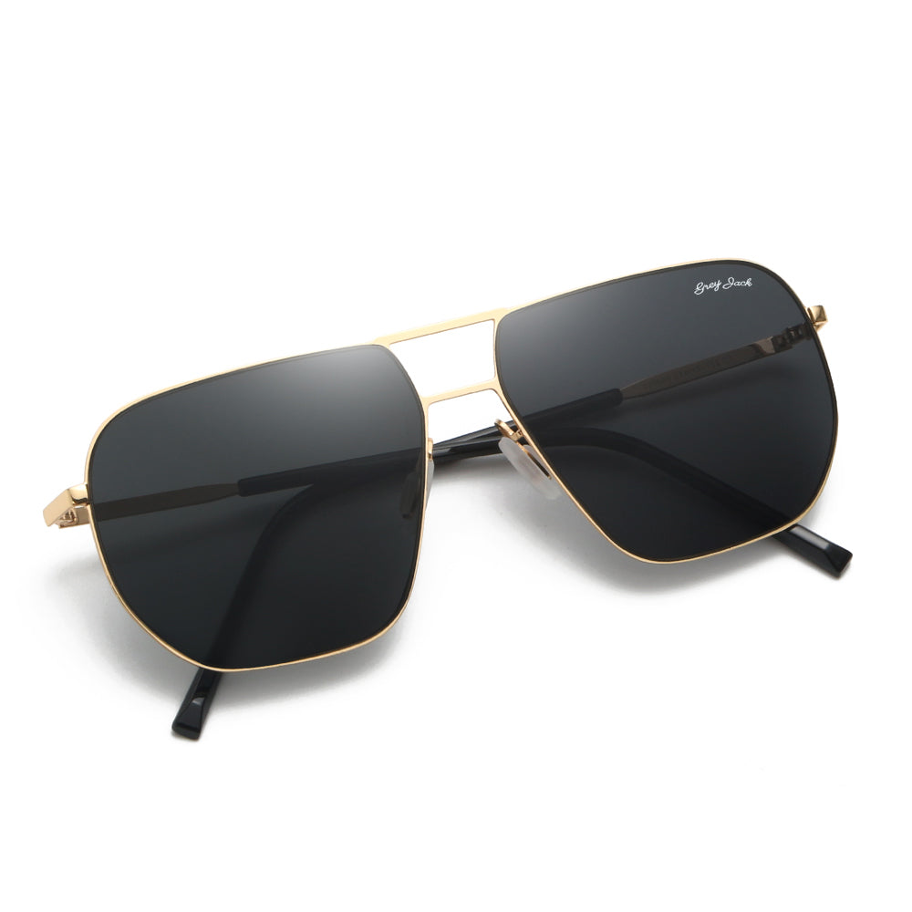 Gold Frame Black Lens