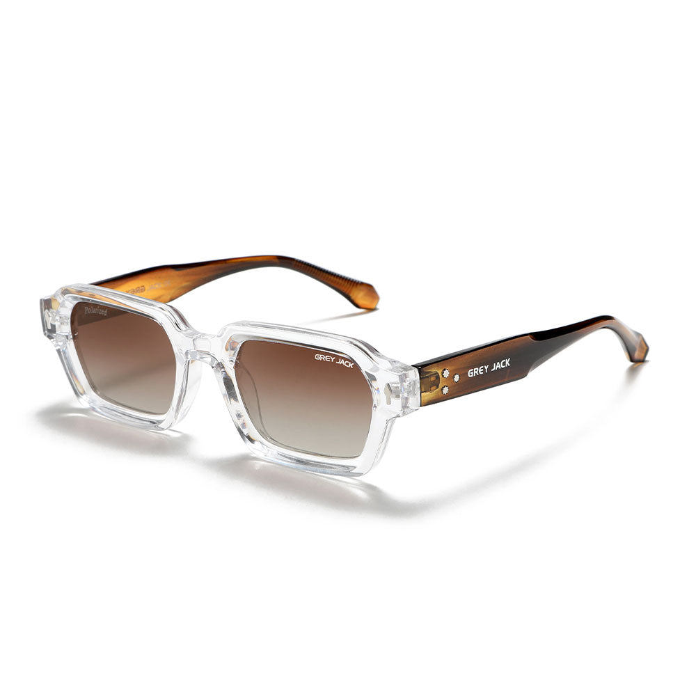 Transparent Frame Double Brown Lens