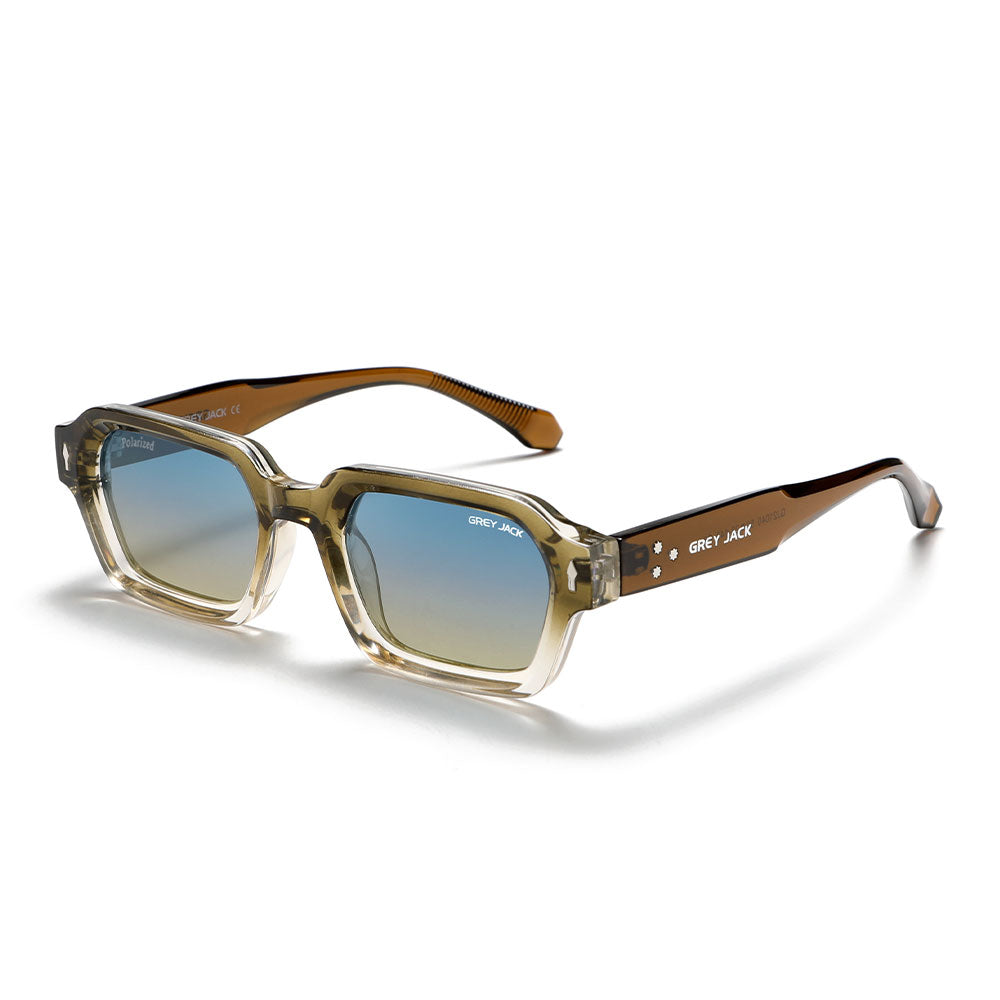 Gradient Brown Frame Blue Yellow Lens