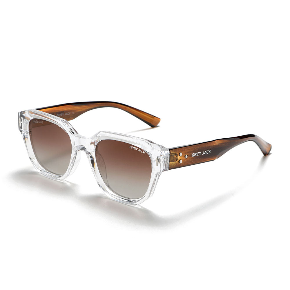 Transparent Frame Double Brown Lens