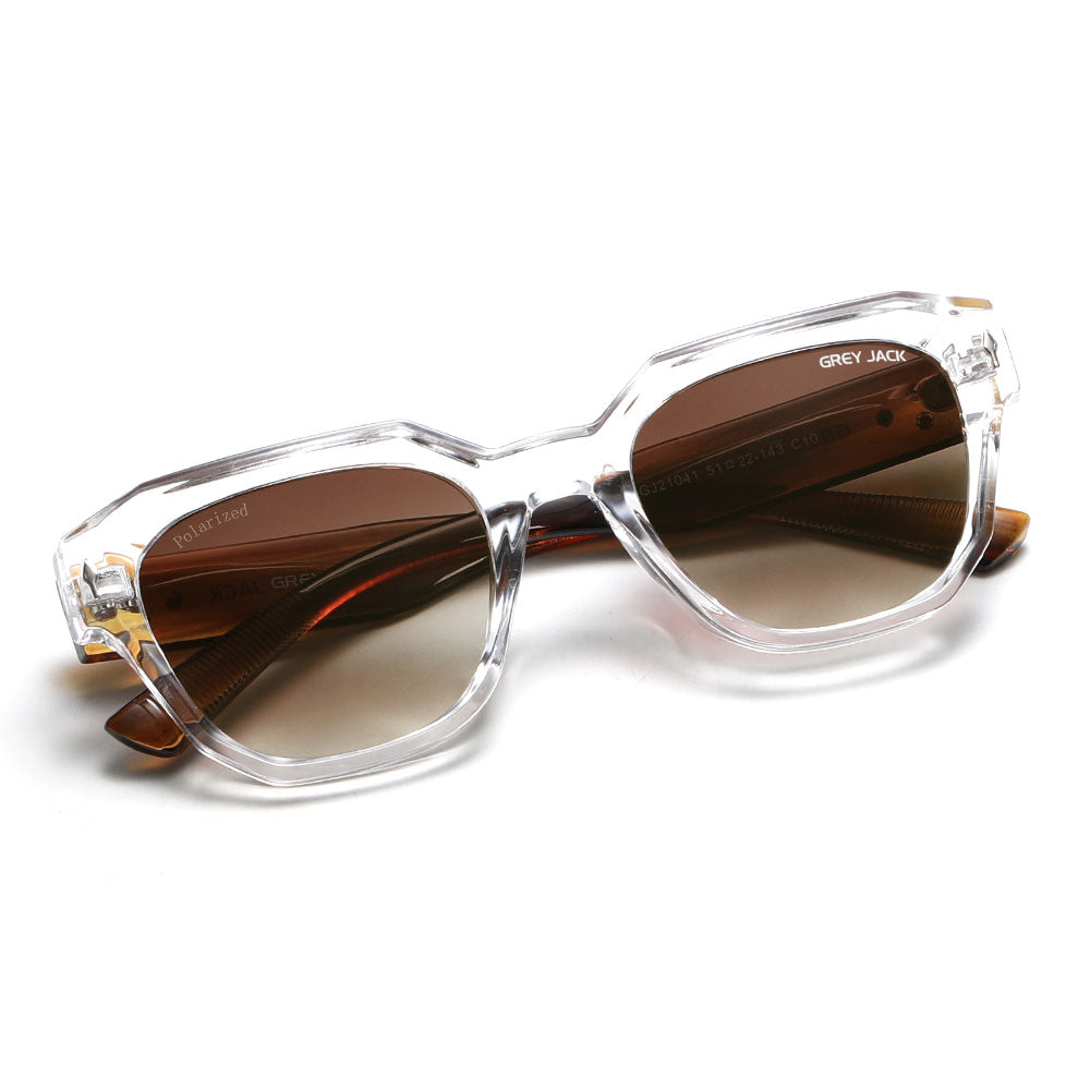 Transparent Frame Double Brown Lens