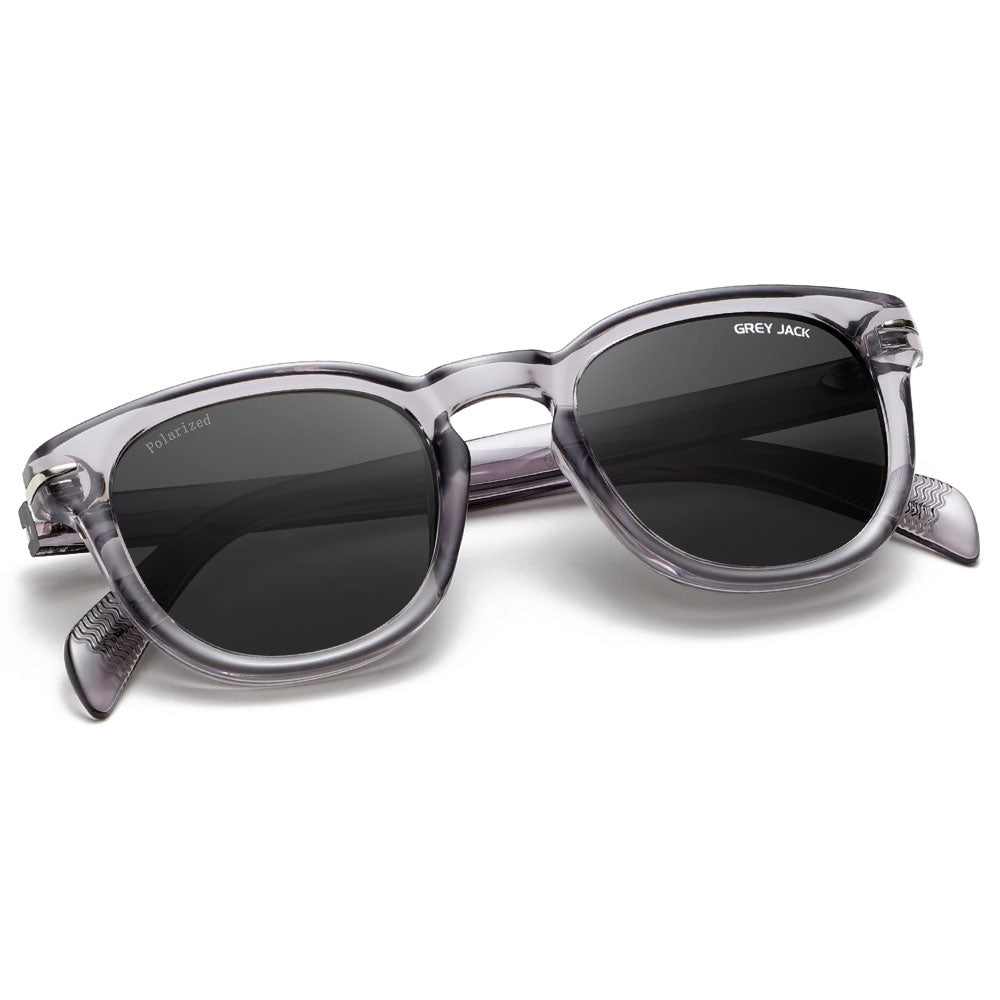 Transparent Light Purple Frame Black Lens