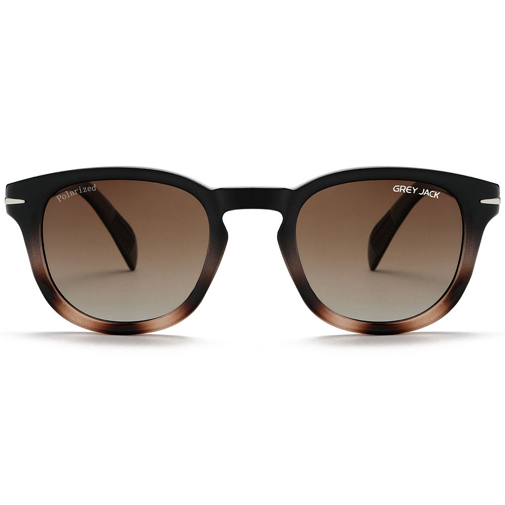 Black Demi Frame Double Brown Lens