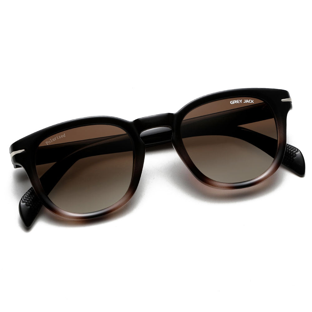 Black Demi Frame Double Brown Lens