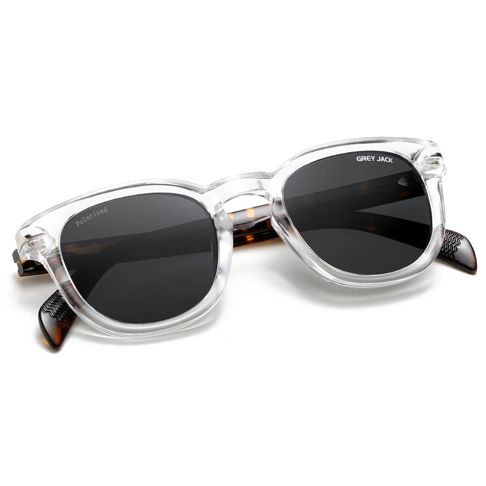 Transparent Frame Black Lens