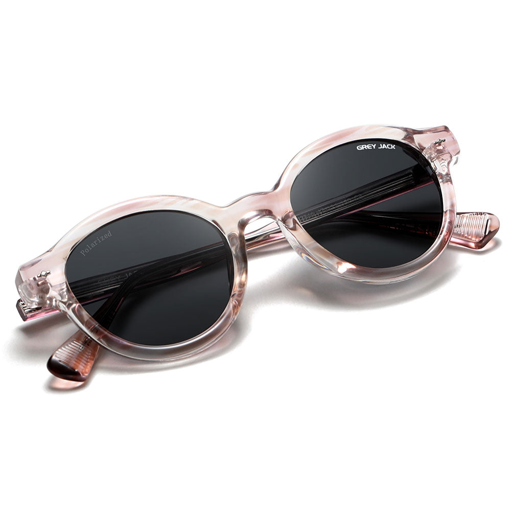 Transparent Pink Frame Black Lens