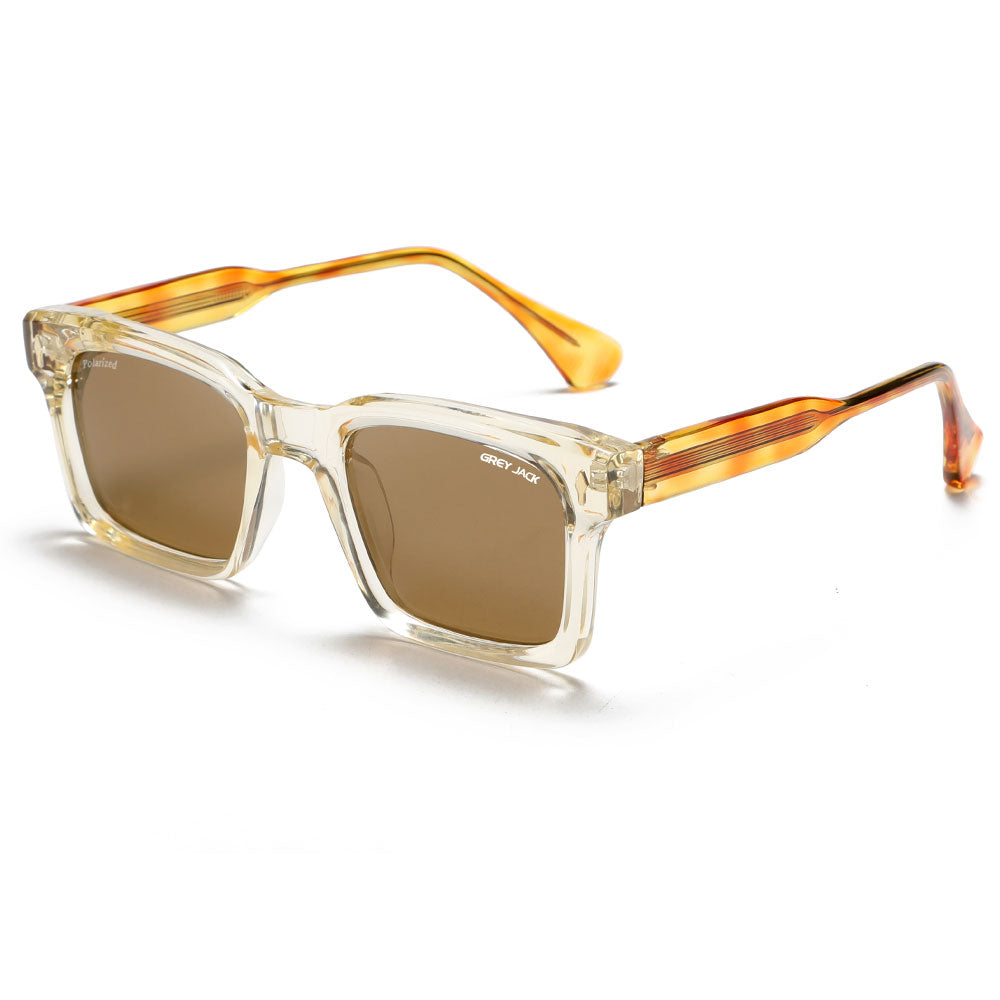 Transparent Light Yellow Frame Brown Lens