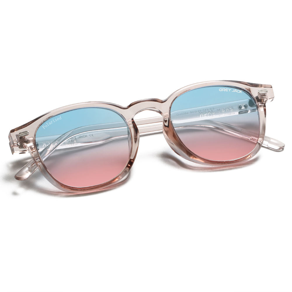 Transparent Pink Frame Blue Pink Lens