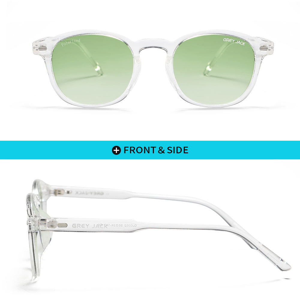 Transparent Frame Gradient Green Lens