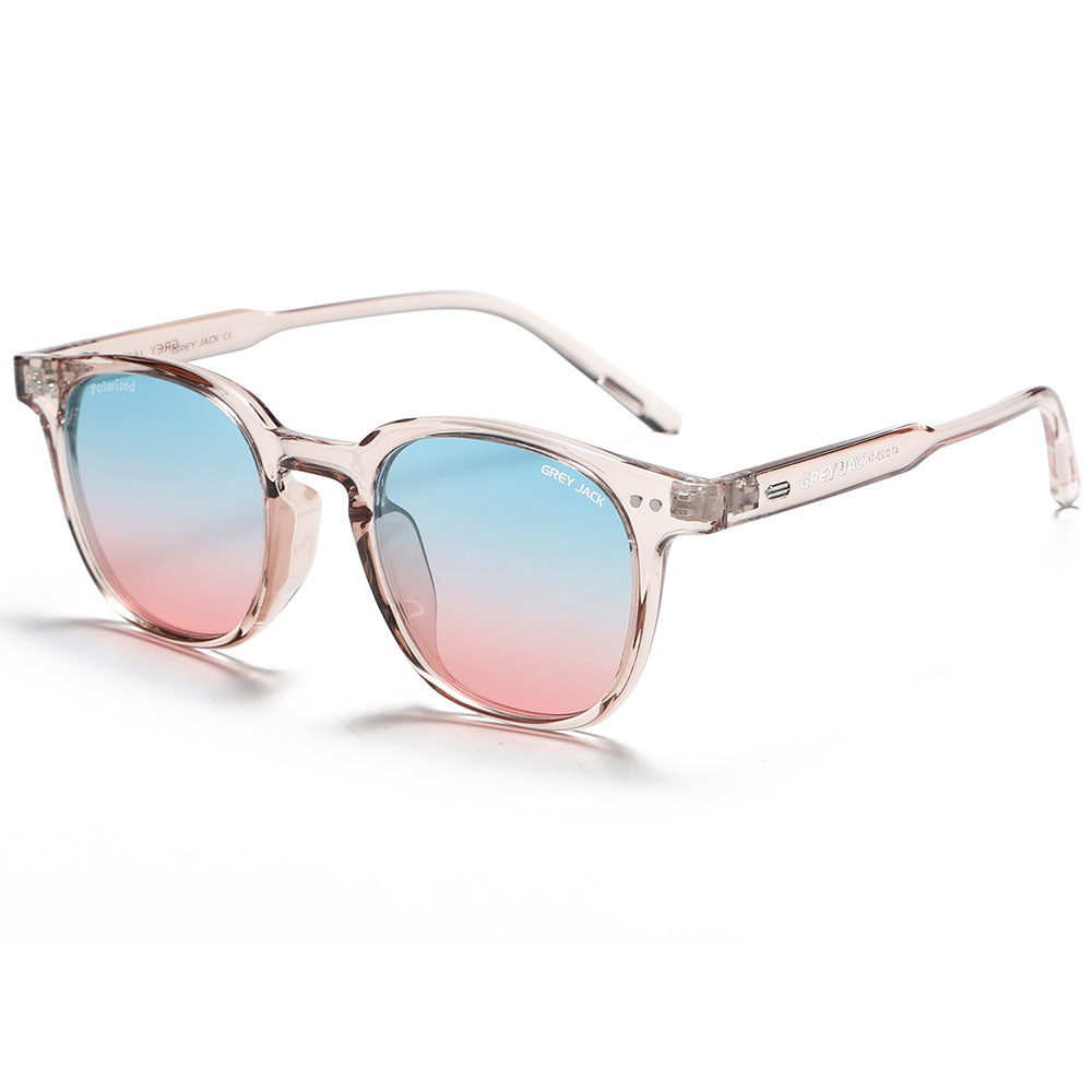 Transparent Pink Frame Blue Pink Lens