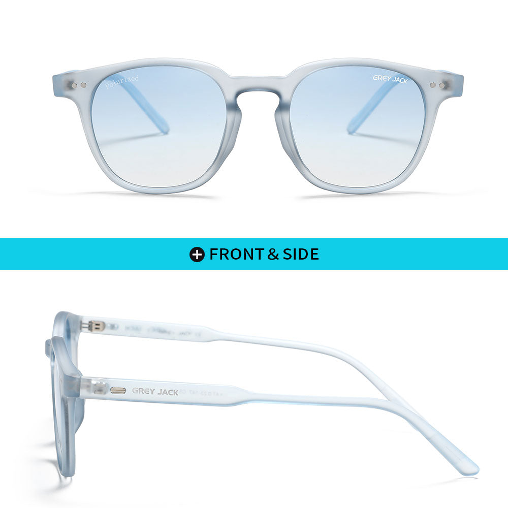 Transparent Blue Frame Gradient Blue Lens