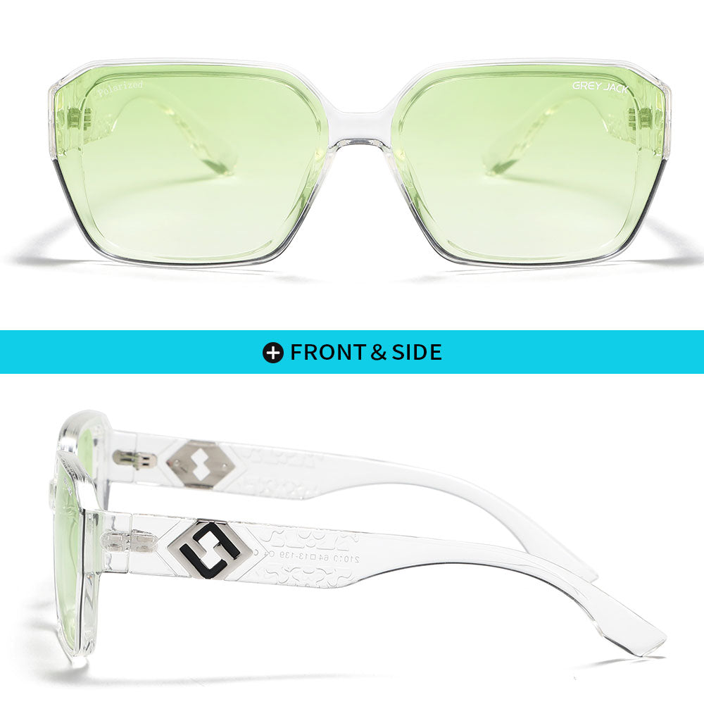 Transparent Frame Gradient Green Lens