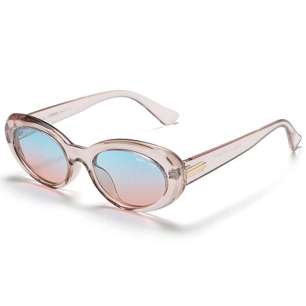 Transparent Pink Frame Blue Pink Lens