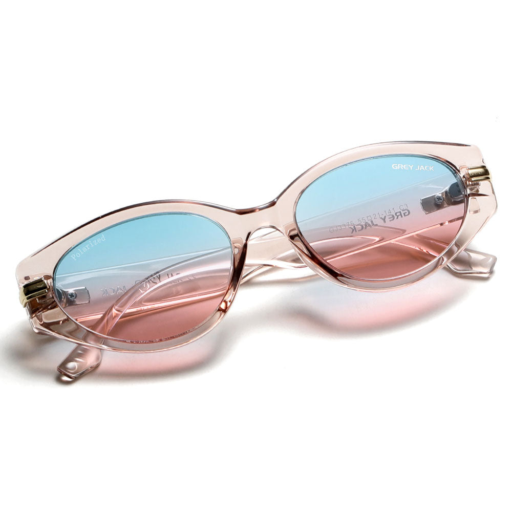 Transparent Pink Frame Blue Pink Lens