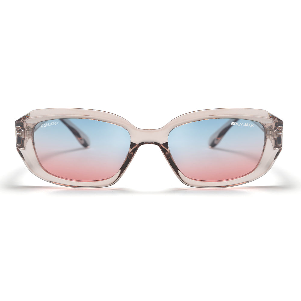 Transparent Pink Frame Blue Pink Lens