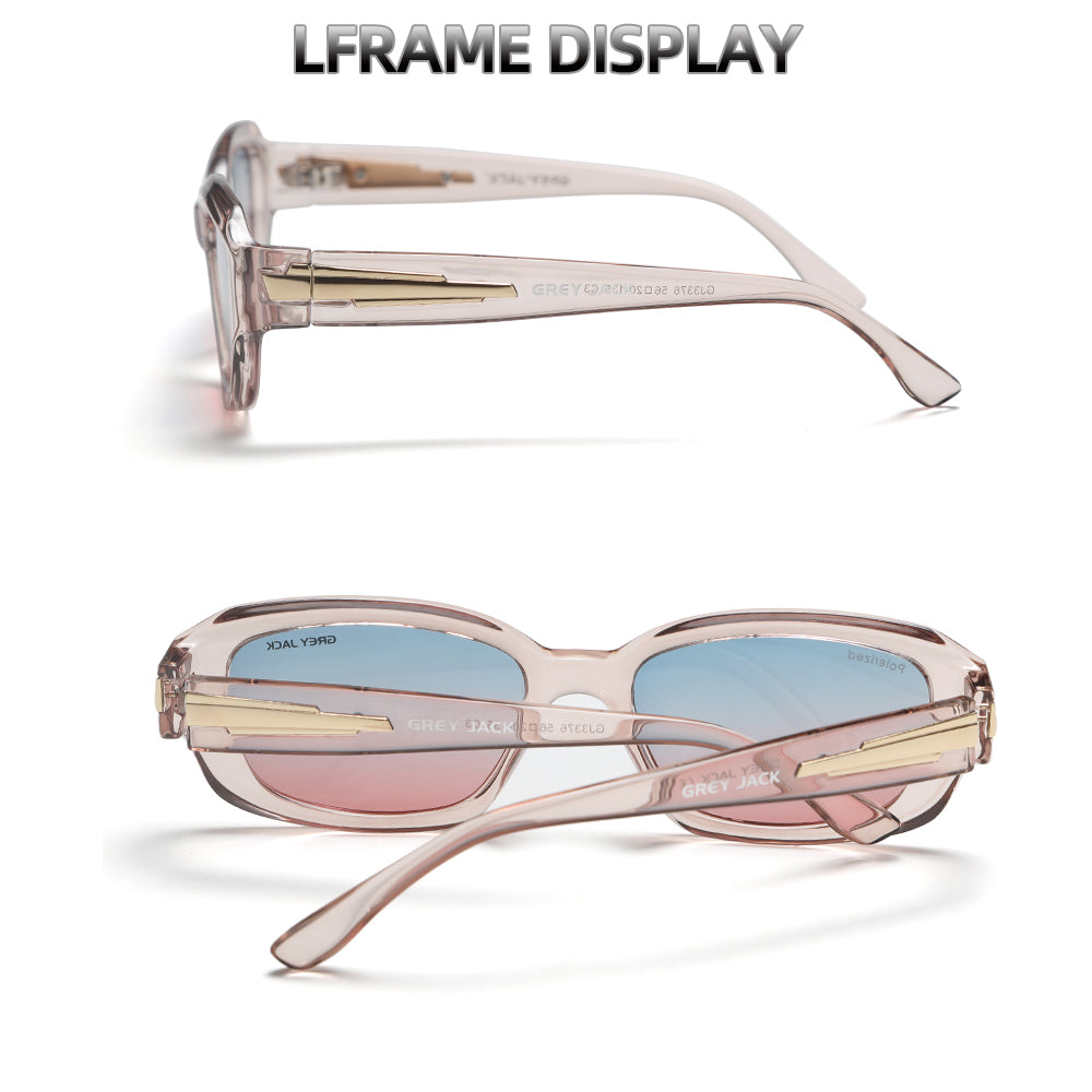 Transparent Pink Frame Blue Pink Lens