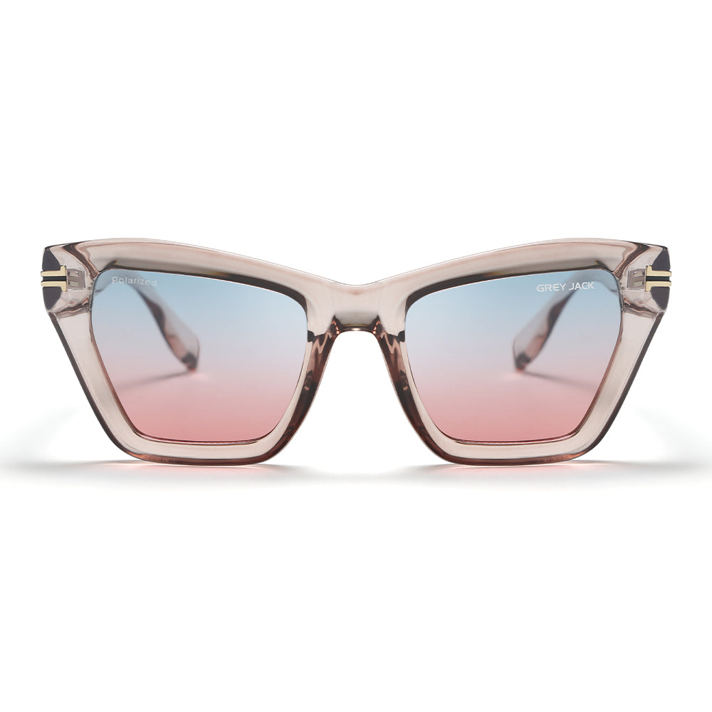 Transparent Pink Frame Blue Pink Lens