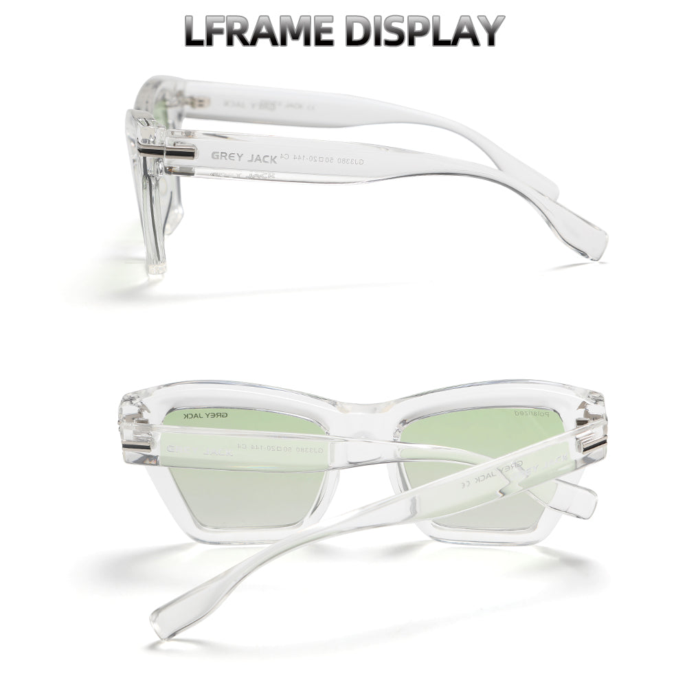 Transparent Frame Gradient Green Lens