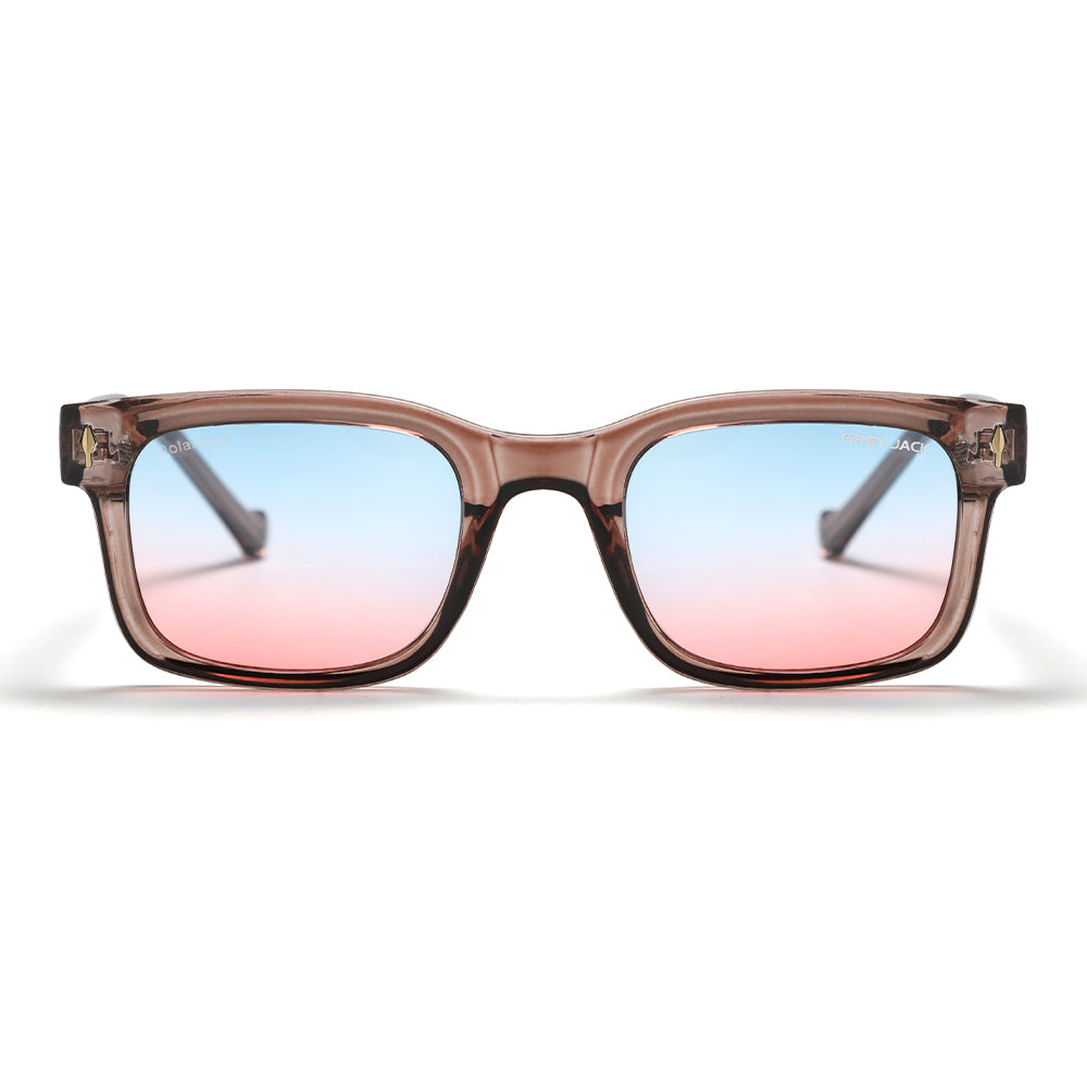 Transparent Pink Frame Blue Pink Lens