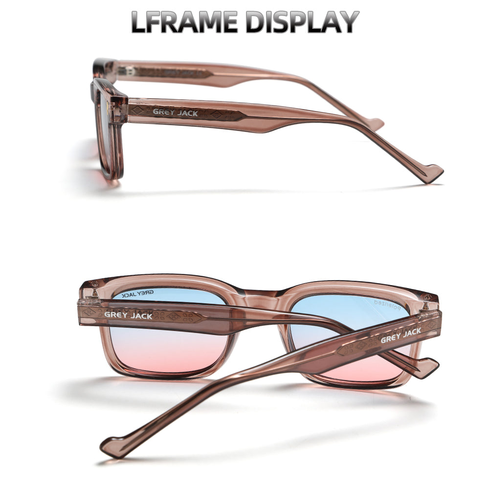 Transparent Pink Frame Blue Pink Lens