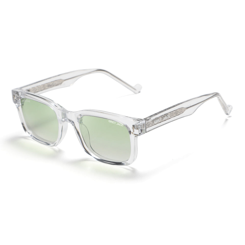 Transparent Frame Gradient Green Lens