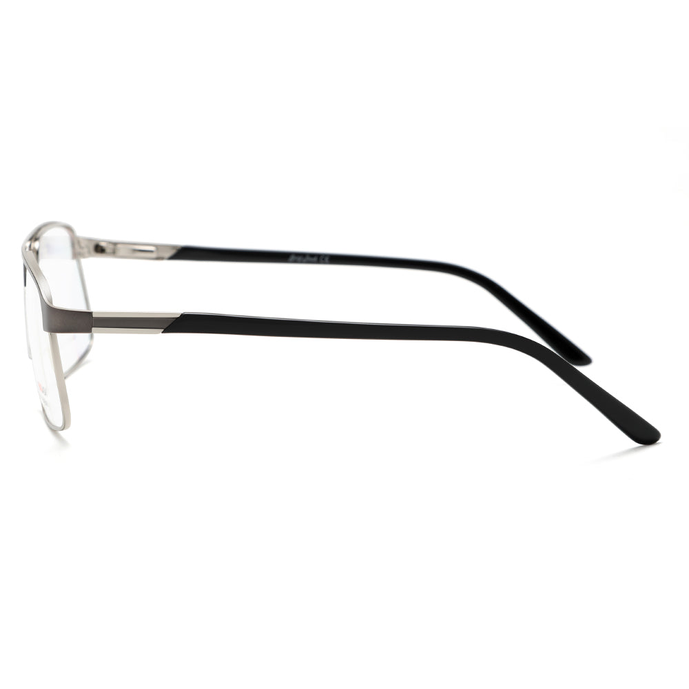 Rectangular Eyeglasses Frame Example Image GREY JACK Metal Rectangle Eyeglasses Frame for Men Women 5202 ...