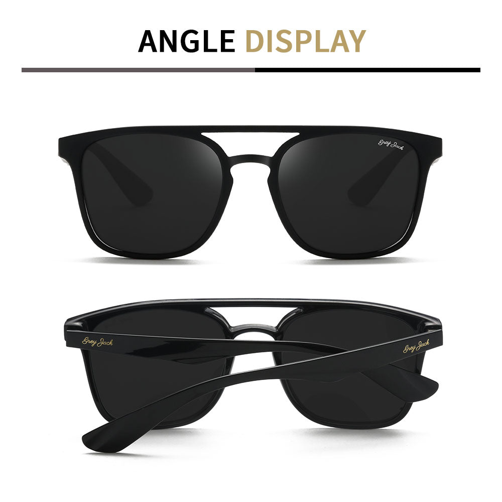 thumbnail image 2 of Polarized Sunglasses For Men Al-Mg TR90 Mens Sunglasses Retro Driving Shades C1 Grey Lens Matte Black Frame Cg196oslcl2 2 of 13