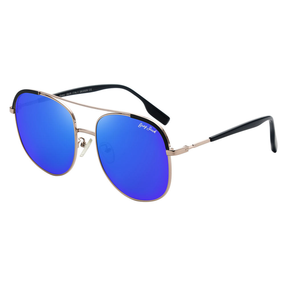 Gold Black Frame Blue Lens