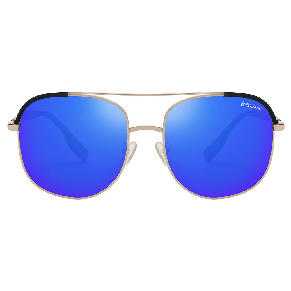 Gold Black Frame Blue Lens