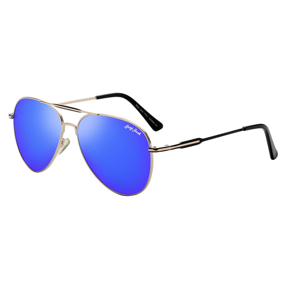 Gold Black Frame Blue Lens