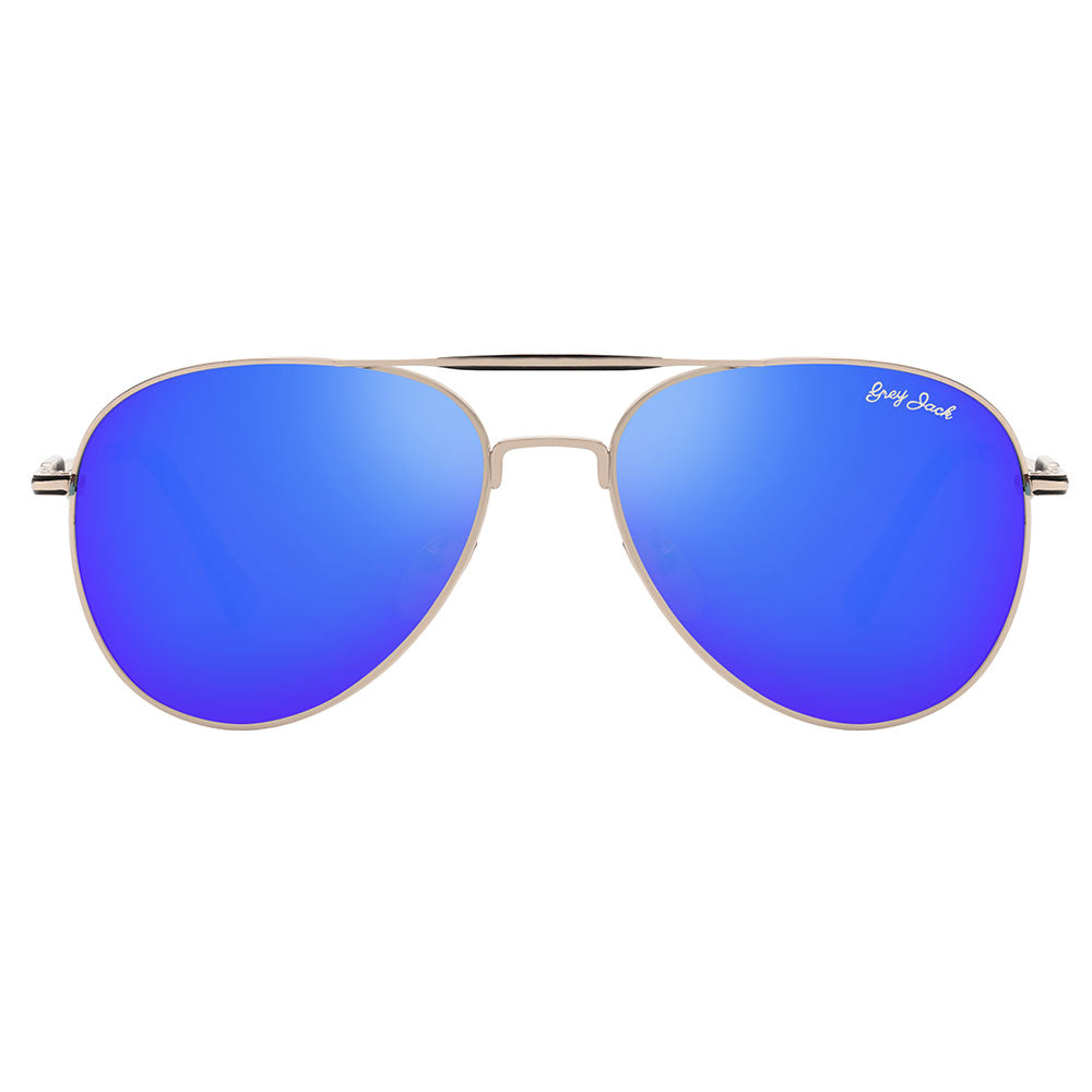 Gold Black Frame Blue Lens